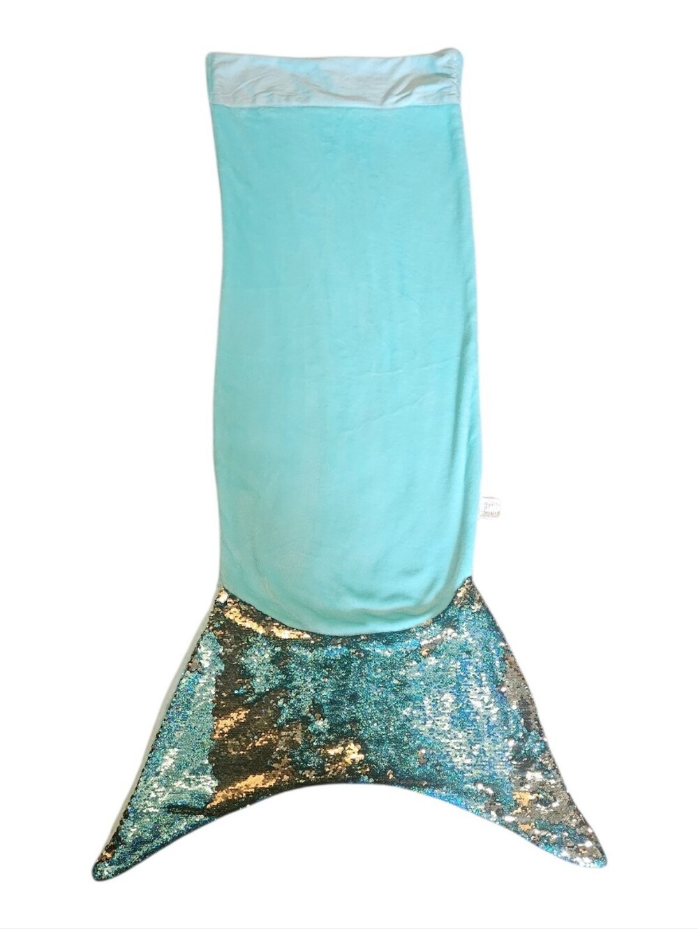 Sequined Tail Mermaid Tail Blanket Sleeping Bag Throw Blue Gold
